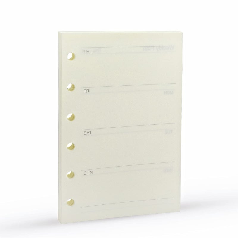 هارفيا إعادة تعبئة مخطط A7 A7 إعادة ملء جدول الأعمال لـ Filofax غير مؤرخ يوم الاثنين يبدأ على اليسار 6 فتحات/100 جرامًا للمتر المربع 45 ورقة/90 صفحة 4.84 × 3.23 بوصة Harphia (خطة أسبوعية A7) - Image 2